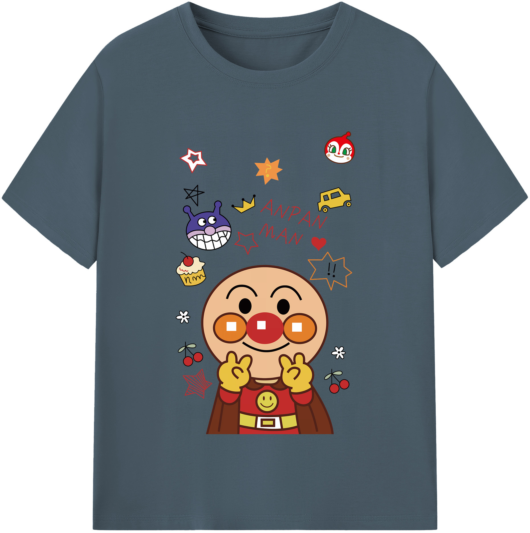 （画像用） アンパンマン Anpanman 綿100％半袖Tシャツ（フロントプリント）
